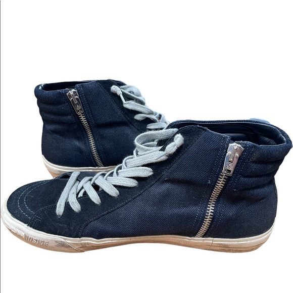 Golden Gooses “Slide” High-Top Navy Blue Sneakers Size EUR 40 - Picture 6 of 13